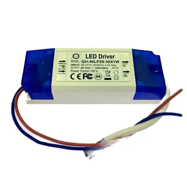 High power led driver 20-36x1w led lamp transformer 350mA driver for LED light transformers AC85-277v