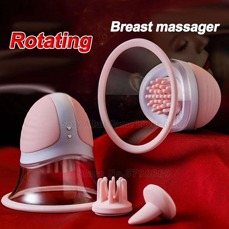 Wireless Electric 12 Speeds Rotary Breast Pump Bra Massager Licking Suck Nipple Breast Enlargement Vibrator Sex Toys For Women