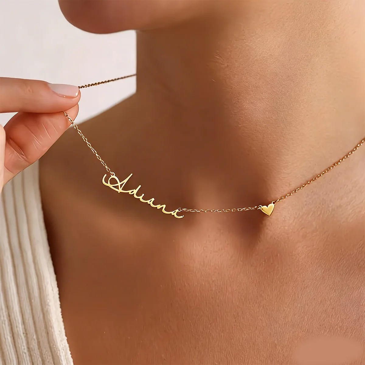 Custom Heart Name Necklace For Women Gold Color Stainless Steel Several Letter Necklace Personalized Jewelry Mother's Day Gift