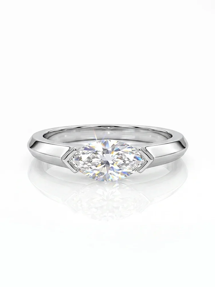 GRA Klassische Modische 1CT Marquise Moissanit Diamantringe für Frauen Jubiläum Hochzeit 925 Sterling Silber Feiner Schmuck – Detail 5