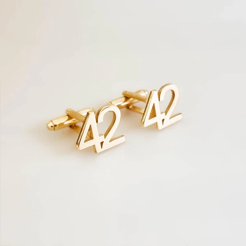 Personlized Customized Number CuffLinks Stainless Steel Groomsmen Gifts Support Customization Of All Languages Wedding Cufflinks