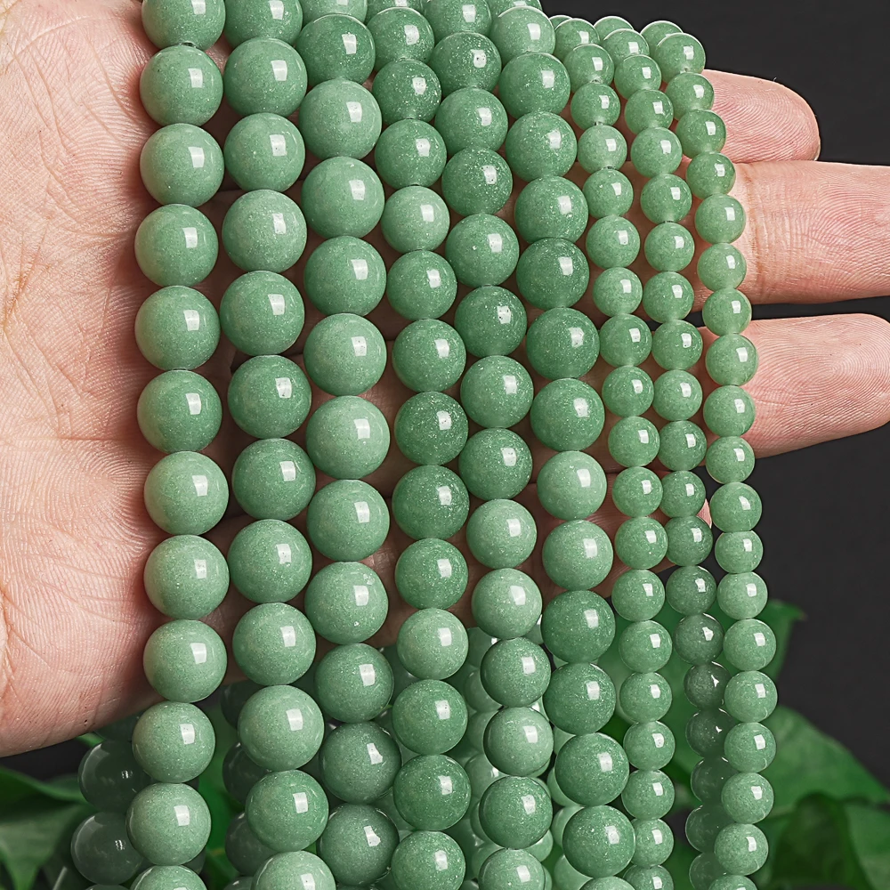 

6/8/10mm Green Round Natural Stone Luminous Acrylic Glow In The Dark Loose Spacer Beads For Jewellery Marking DIY Necklace