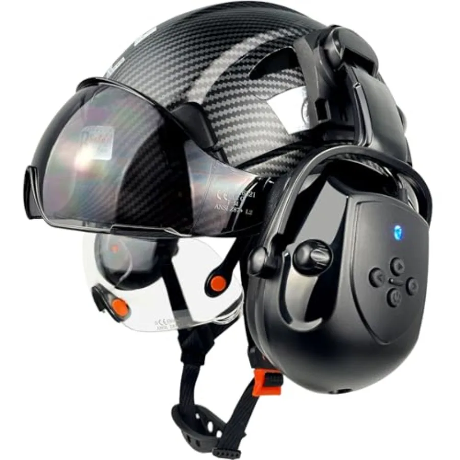 

Каска защитная с козырьком и Bluetooth-наушниками SNR 26 дБ, вентилируемая, ANSI Z89.1 OSHA