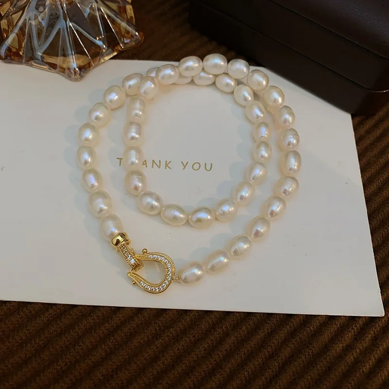 Super High Quality 100% Natural Freshwater Pearl 14K Gold Filled Female Short Chain Necklace Promotion Jewelry Gifts No Fade view 5