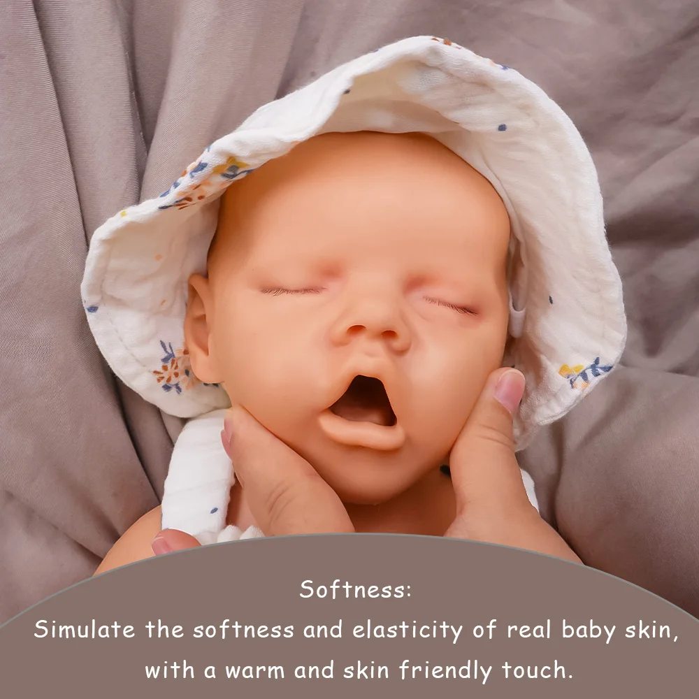 🌟    Bambino rinato in silicone di grado professionale da 17,5 pollici 2,6 kg proporzione perfetta design realistico con chiusura a bocca e occhiello