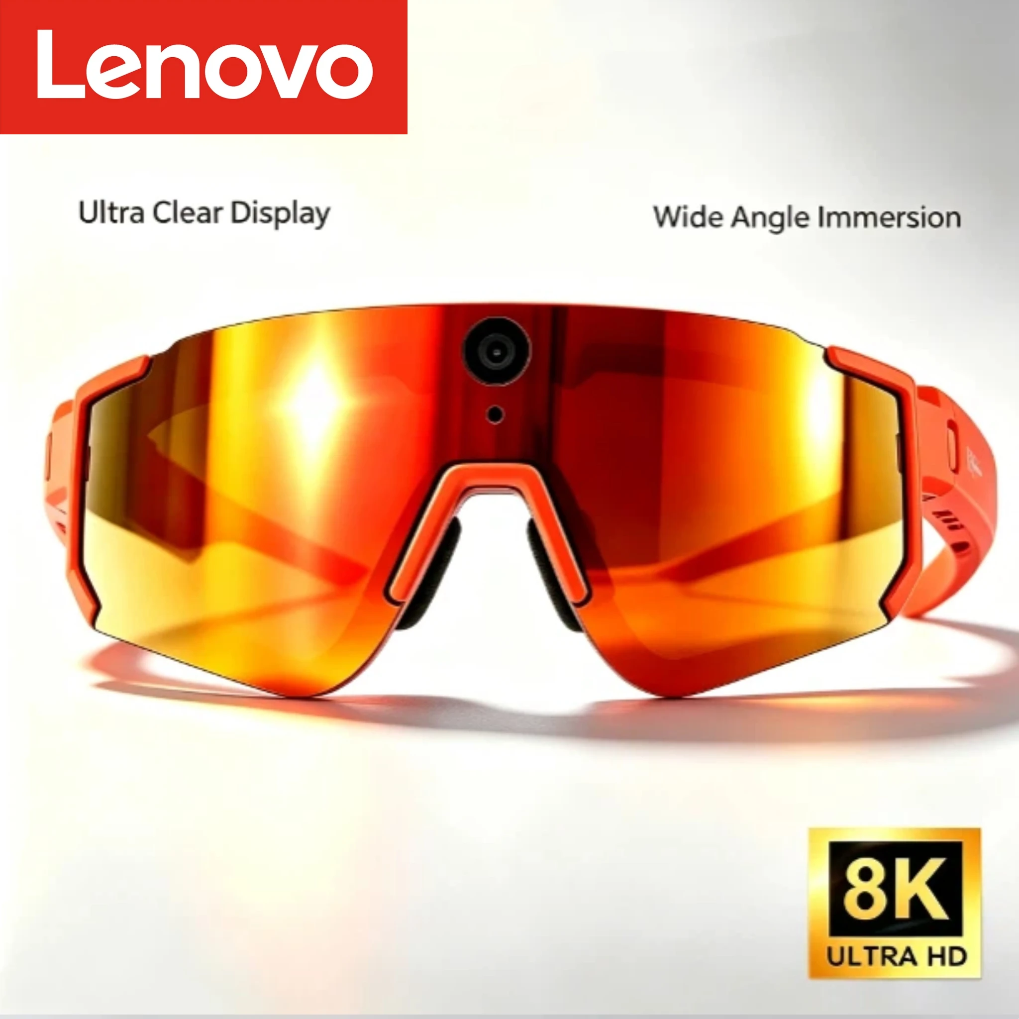Lenovo AI Smart Glasses ChatGPT 8K HD Camera 2400W Anti-shake Cycling Video&Photo Sport Sunglasses DualMic Windproof Goggles NEW