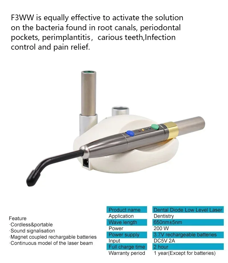 Dentals Oral Laser Treatment Photo-Activated Disinfection F3WW PAD Light Low Level Oral Infrared Treatment Equipment