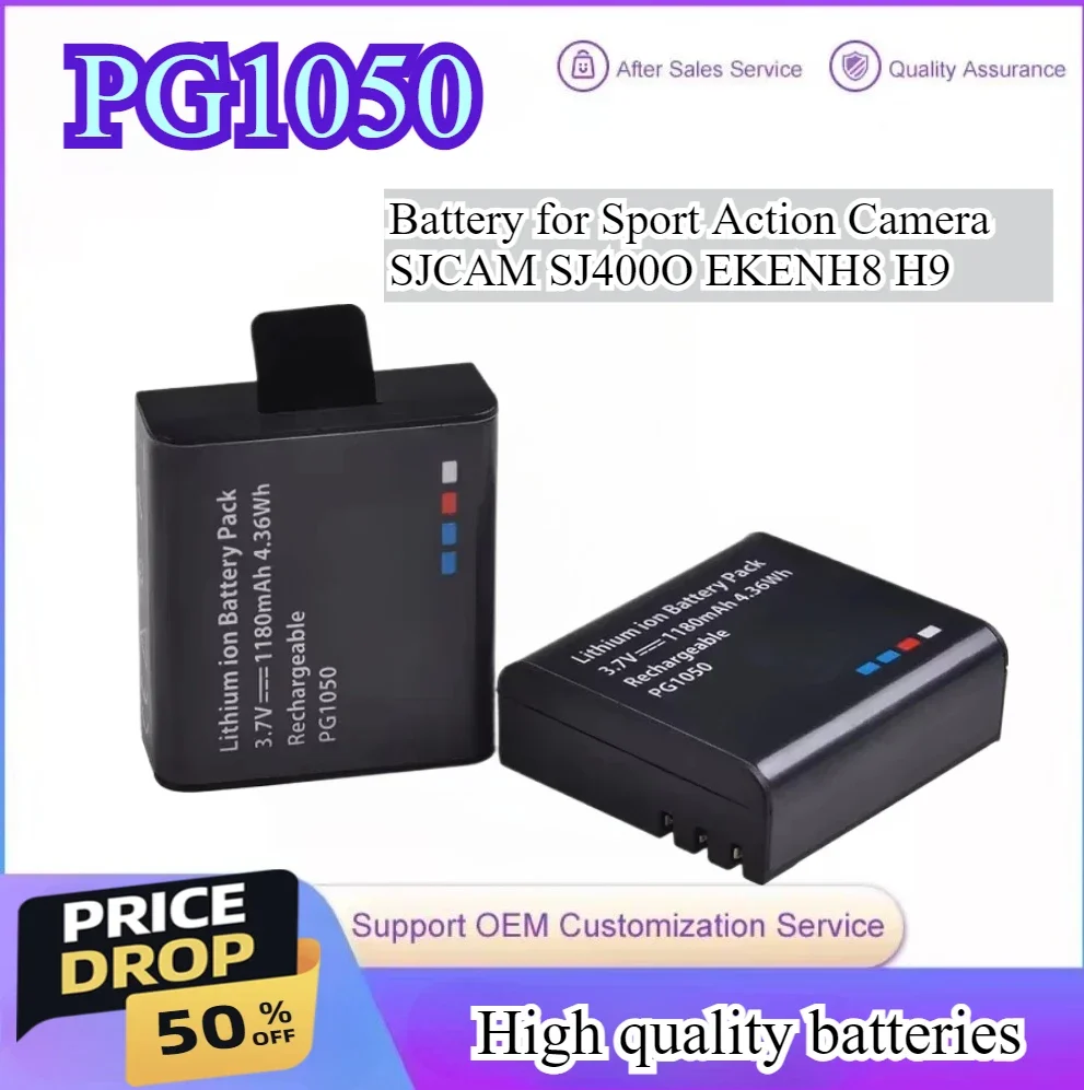 

PG1050 PG-1050 1180mAh Battery for Sport Action Camera SJCAM SJ4000 SJ5000 EKEN H9 H9R H3 H3R H8PRO H8R EKEN H8 High Qualty