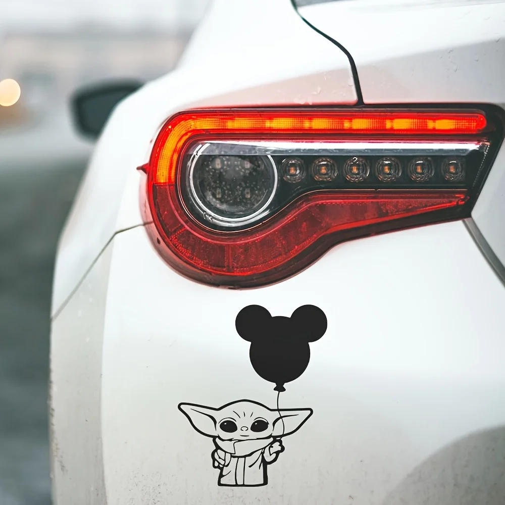 Star Wars Yoda Vinyl Sticker Mouse Balloon Shape Decals Car Window Bumper Laptop Cup Decor