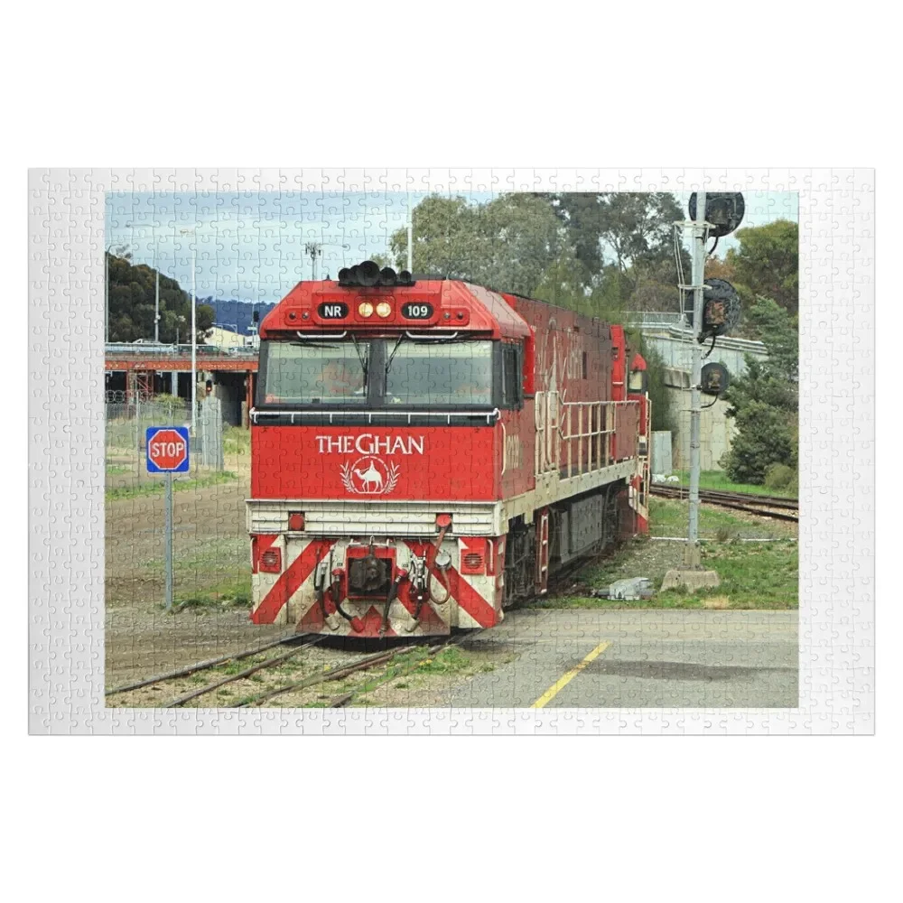 

The Ghan train locomotive engine, Australia Jigsaw Puzzle Custom Name Wood Baby Toy Personalized Name Personalised Jigsaw Puzzle