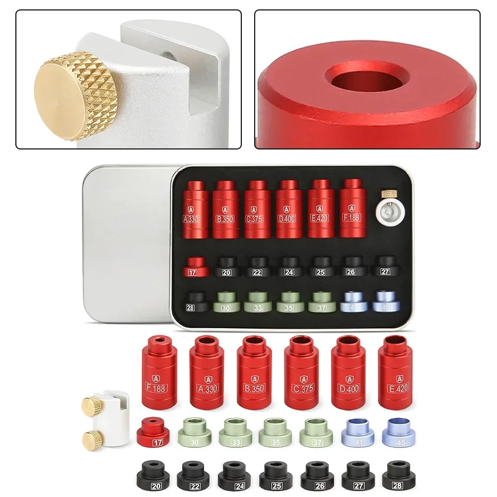 Para Kit comparador de precisión, 14 inserciones para.17 a.45, Kit comparador de medidor de espacio principal de aluminio anodizado, Kit comparador de espacio