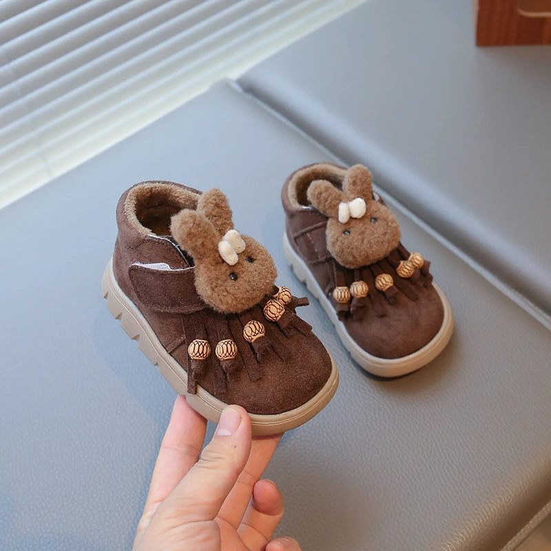 

Children Cotton Short Boots for Girls 2025 Winter New Fashion Korean Style Soft Bottom Anti-slippery Versatile Princess Shoes