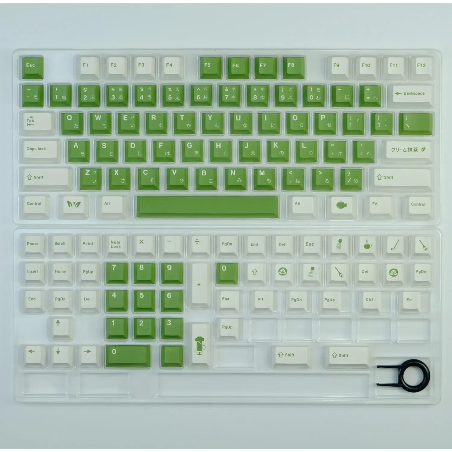 129 toetsen Green Tea Cake Keycaps Keycap Dye Sublimation Cherry Profiel voor Cherry MX Switch mechanisch toetsenbord