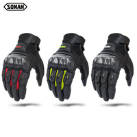 SOMAN Motorcycle Gloves With Premium Genuine Goat Skin Leather Carbon Fiber For Man And Women MG21