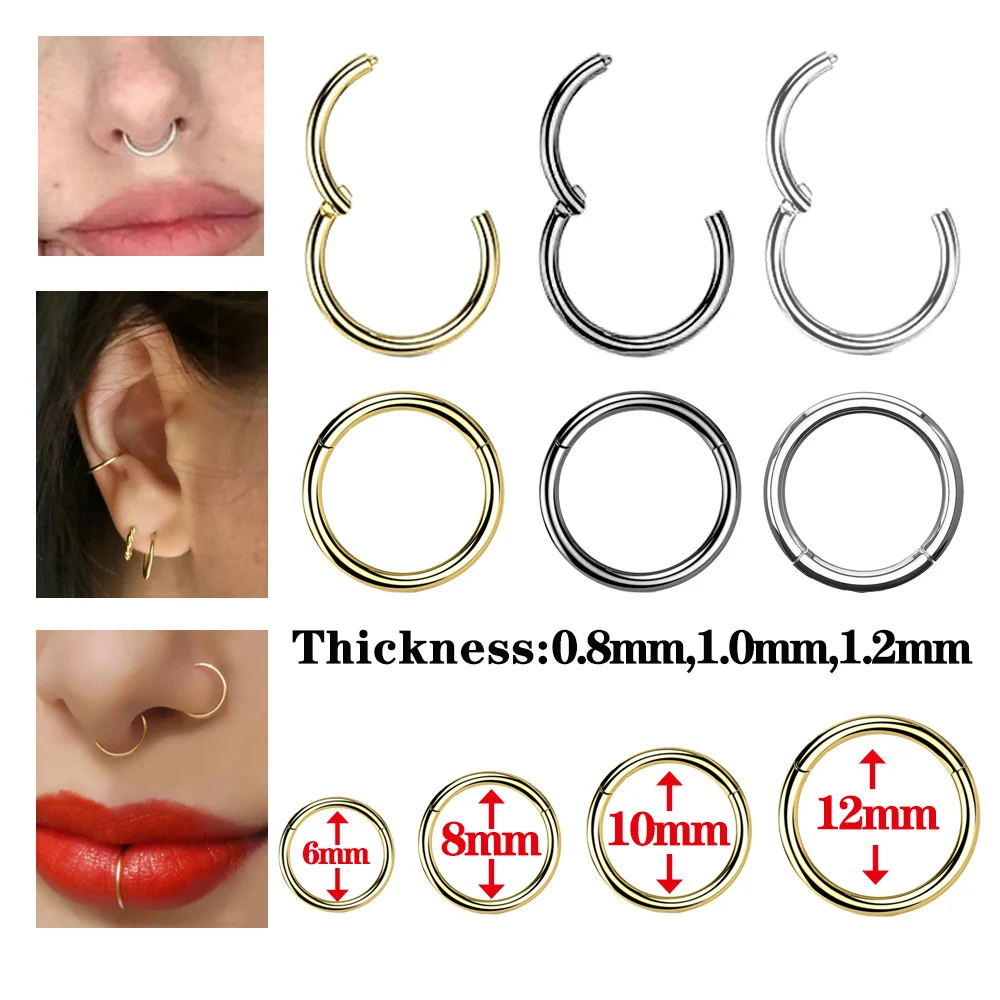 Chirurgenstahl Kleine Nasenringe Körperclips Hoop 16G 18G 20G Tragus Septum Knorpel Piercing Schmuck Für Frauen Männer Mädchen Geschenk