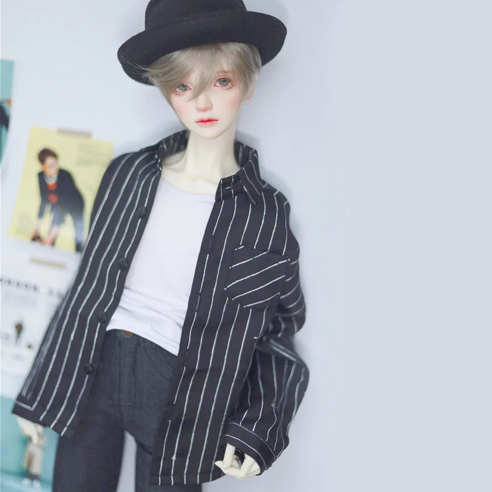 G10-217   1/4 1/3 Uncle SSDF POPO68 SD 10 BJD MSD doll baby clothes Black striped satin bat shirt  1 pcs