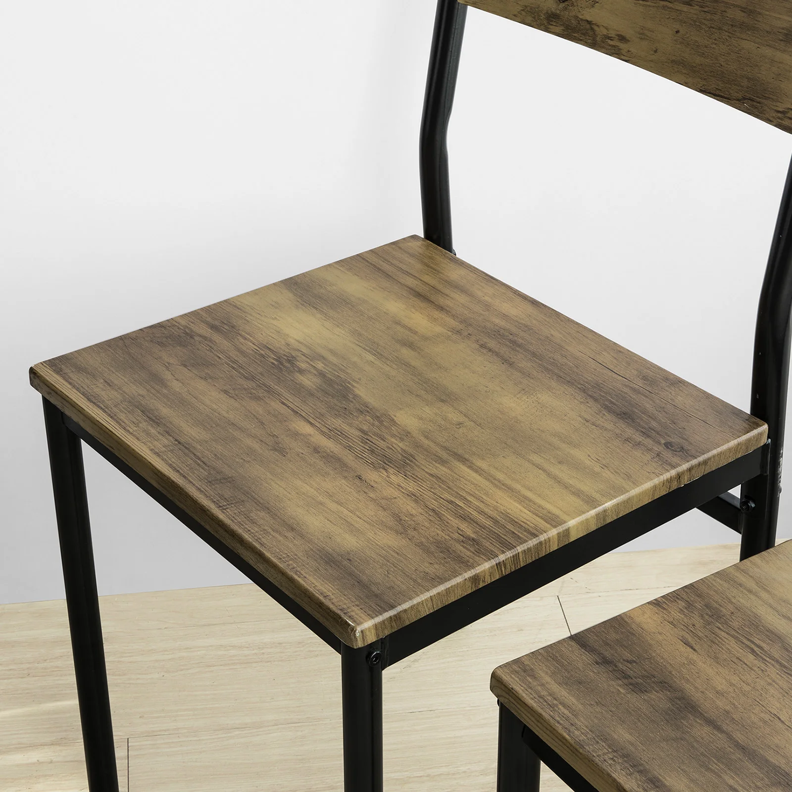 SoBuy FST72-Nx4 4er Set Esszimmerhocker, Küche, Restaurant Esszimmerstuhl Hocker Holzstuhl mit Rückenlehne 39x42x82 cm – Detail 1