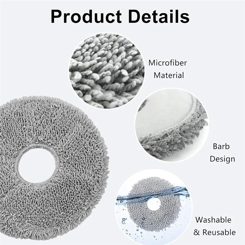 ABVI-Mop Pad For Roborock Saros Z70 Vacuum Cleaner Parts Washable Mop Cloth Accessories