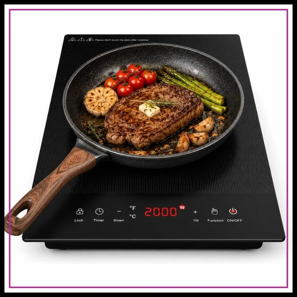 1800W Portable Induction Cooktop, Single Burner Hot Plate