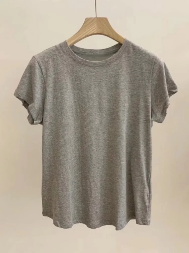 

Летняя новинка: женская футболка с эффектом похудения, повседневная, свободного кроя, с круглым вырезом, коротким рукавом, из тонкого хлопка, удобная, дышащая, влагоотводящая.