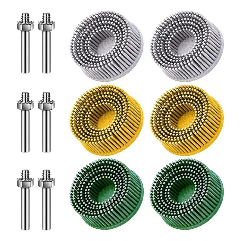 

BYBS-Pack Набор из 6 2-дюймовых дисков с щетиной 50 80 120 с хвостовиком 1/4 дюйма, насадка для снятия абразивного покрытия для металла