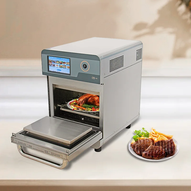 Commercial Fast Microwave Oven Stainless Steel Body No Fume Electric Oven Smart Touch Screen Fast Microwave Oven