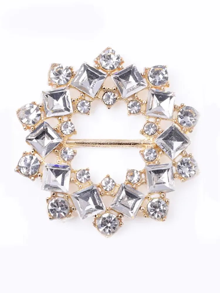 New Large 42mm 2Pcs/Set Alloy Crystal Rhinestone Buckles Wedding Invitation Card Decoration DIY Hair Accessories