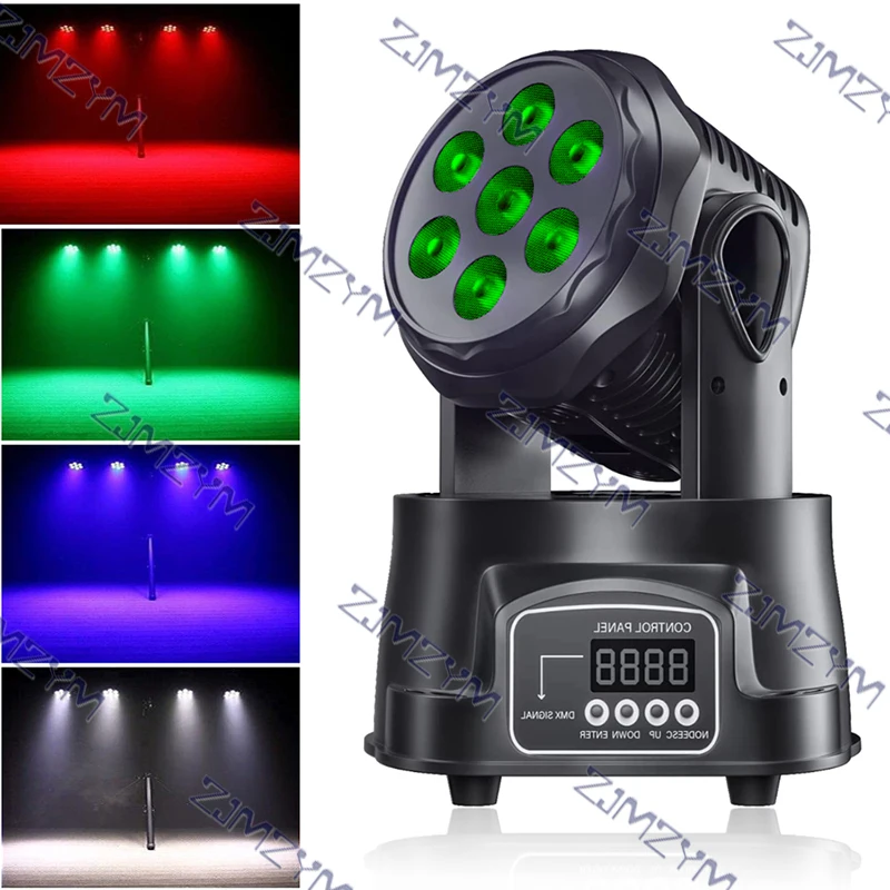 Shaking Head Light 7 LED Stage KTV Private Bar Flash Dyeing Light Voice-controlled Flashing Light Background Beam Light