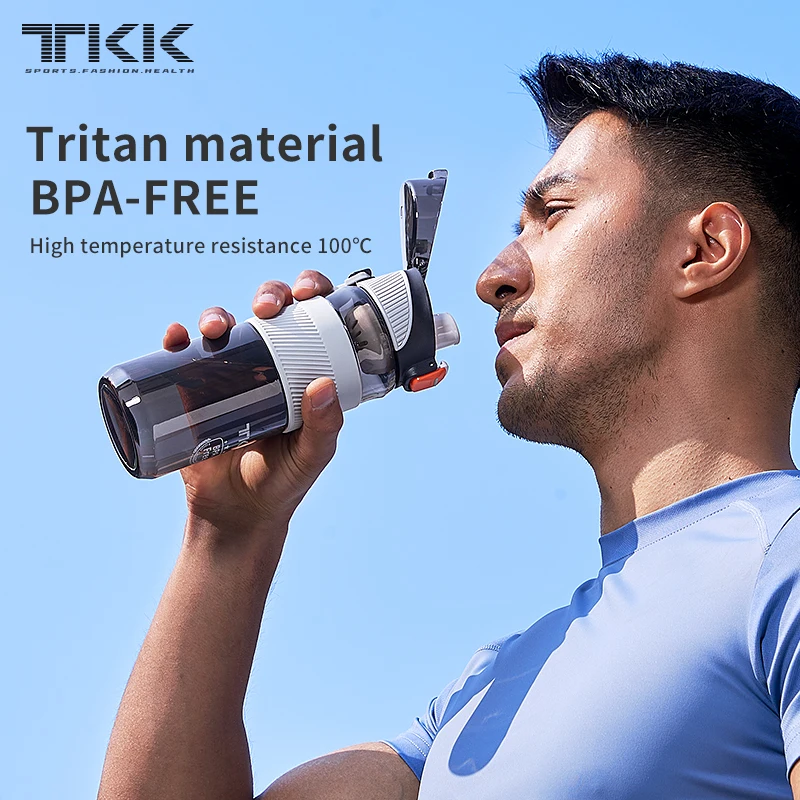 TKK 650ml Sport Water Bottle Tritan Material BPA-Free Creative Fashion Water Bottle With Portable Rope Outdoor Travel Cup Fitnes