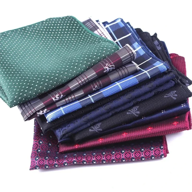43 Colors Men Plaid Dot Paisley Handkerchief Hankies Fashion Business Pocket Square Chest Towel 24cm*24cm