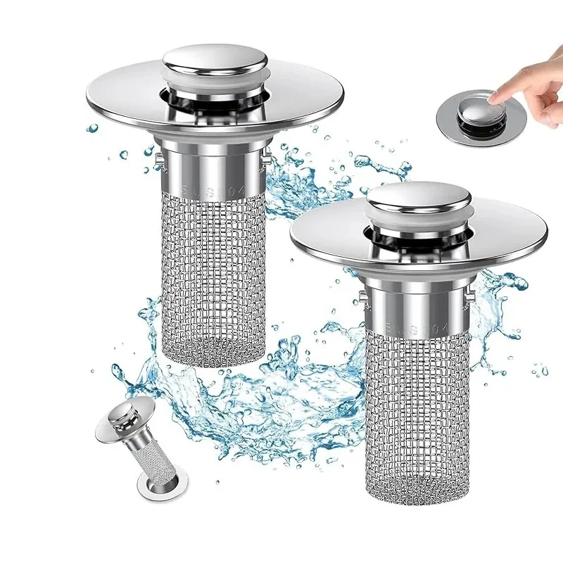 1-5pcs Stainless Steel Floor Drain Filter Deodorizing Bouncing Core Hair Catcher Shower Sink Strainer Insect Prevention Tools
