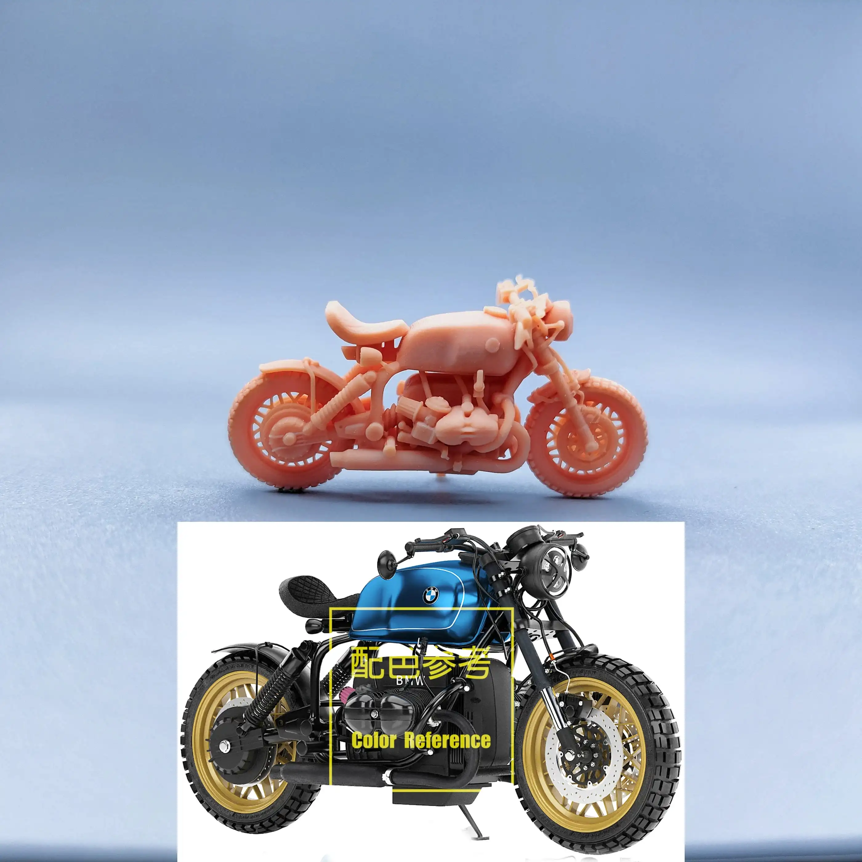 

1/64 1/43 Figurines Scale Model Resin Cafe RacerR100 Uncolored Miniatures Diorama Hand-painted W613 W614