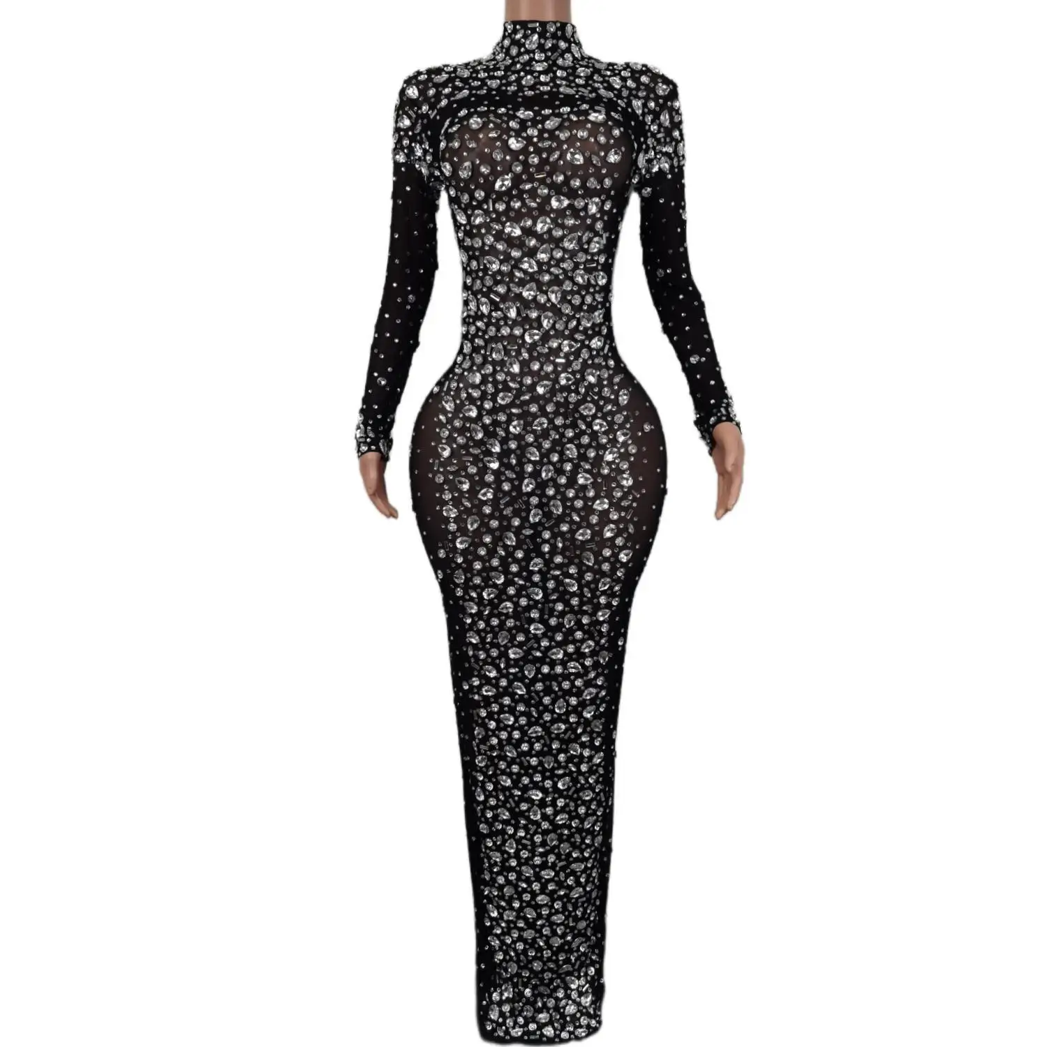 

Elegant Sequin Luxury Women's Pole Dance Clothing Shining Rhinestone Evening Dress Party Wedding Nightclub Prom Cuixing