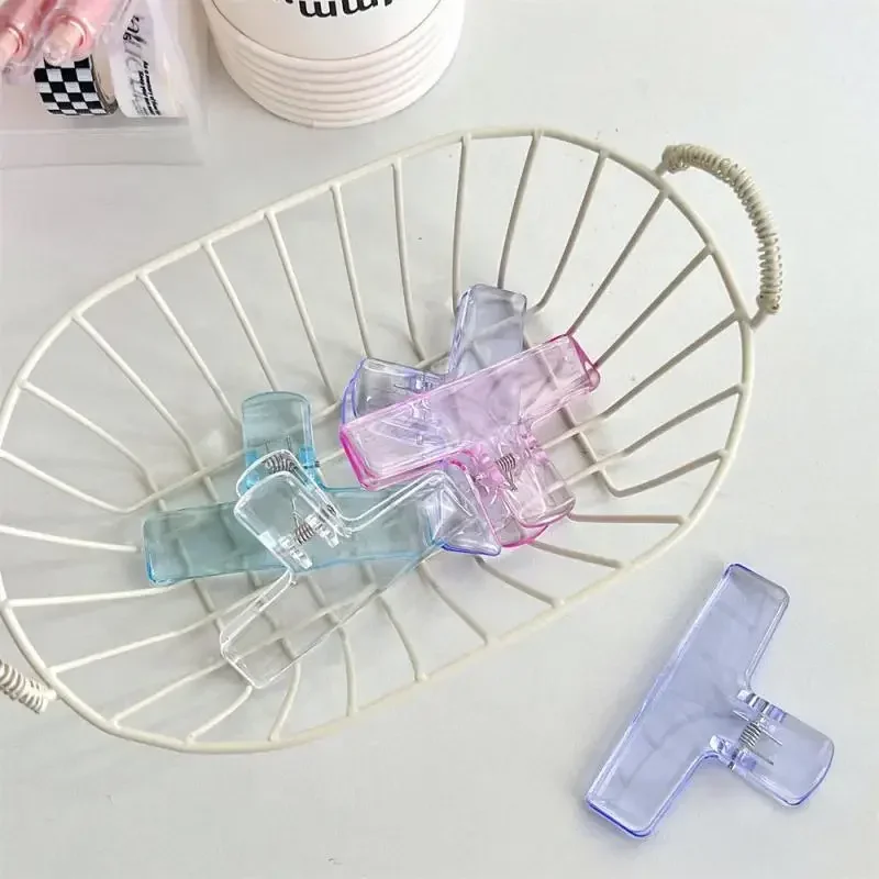 Transparante kleurrijke Jelly Clips kawaii papieren map Acryl helder lange staart clip opslag clip kantoor schoolbenodigdheden