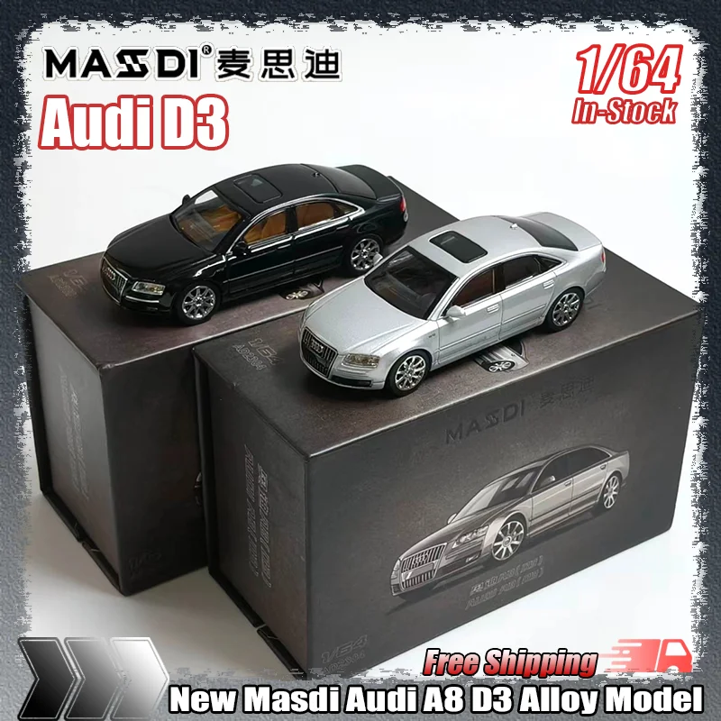 

New In Stock Masdi 1:64 Scale Audi A8 D3 Third-Generation Sedan Simulation Alloy Model Car Static Custom Collectible Toys Adults