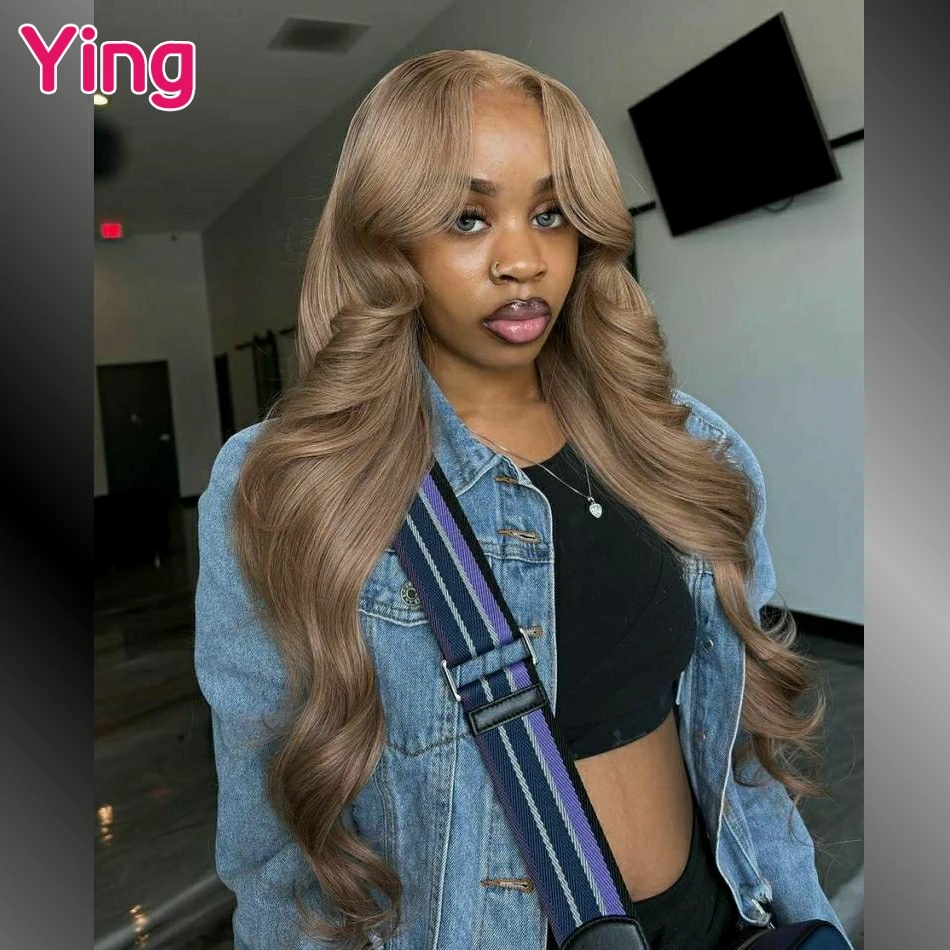 

Brown Gray Colored Brazilian Body Wave 13x4 Lace Frontal Human Hair Wig 13x1 T Part Lace Wig PrePlucked 5x5 Lace Closure Wig