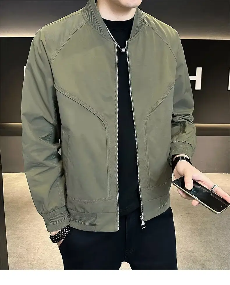

Casual Men's Baseball Jacket Spring Autumn Stylish Versatile Handsome Trendy Outerwear Collection y2k Male Fashion Cool Top