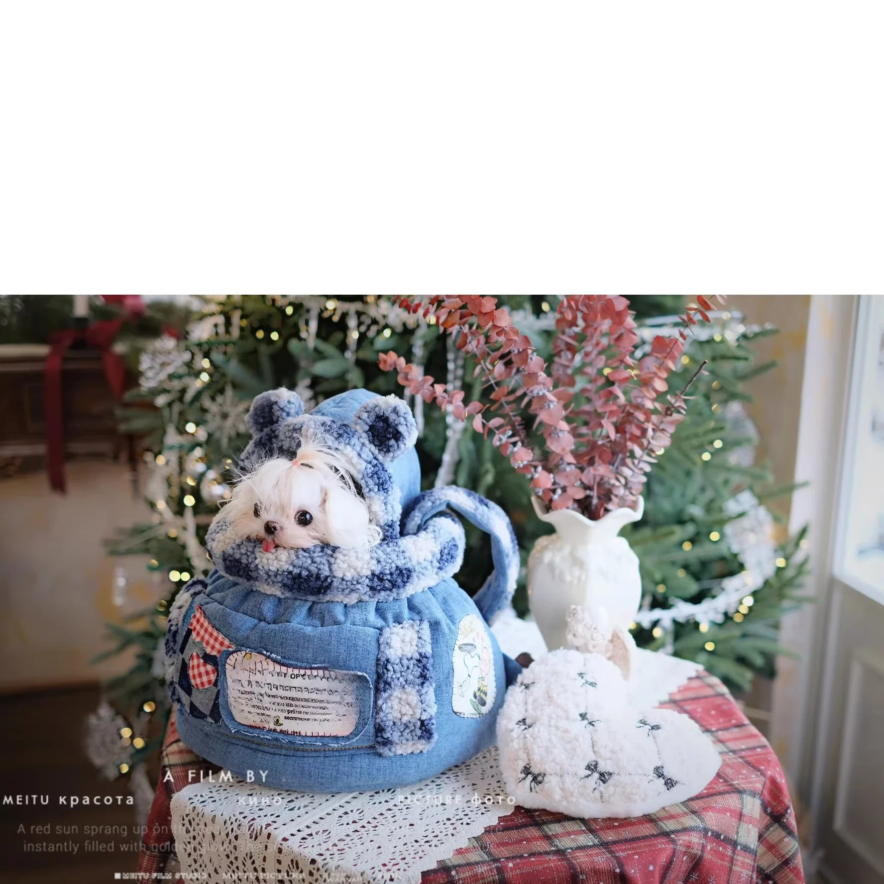 26 Luxury Winter Pet Carrier Dog Backpack Handmade Limited Edition Thick Denim Chest Bag Teddy Yorkie Puppy Bag Dog accessories