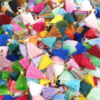 20pcs/bag Mini Tassel Band Hair Accessories Gold Thread Small Loops  Fringes DIY Earrings Pendant Handmade Jewelry Materials