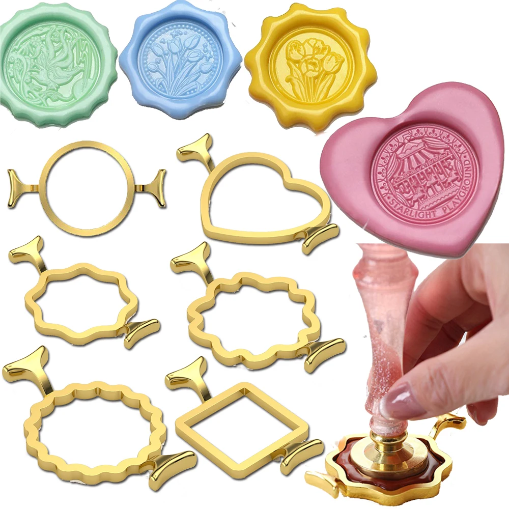 Flower Heart Square Circle Shape Wax Seal Stamp Mold For Wedding Invitations Envelopes Card Wine Gift Packaging Wax Sealing Tool