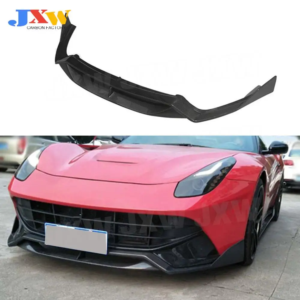 

Carbon Fiber Front Bumper Lip Spoiler Case for Ferrari F12 Berlinetta 2013-2016 FRP Head Chin Shovel Protector Car Styling