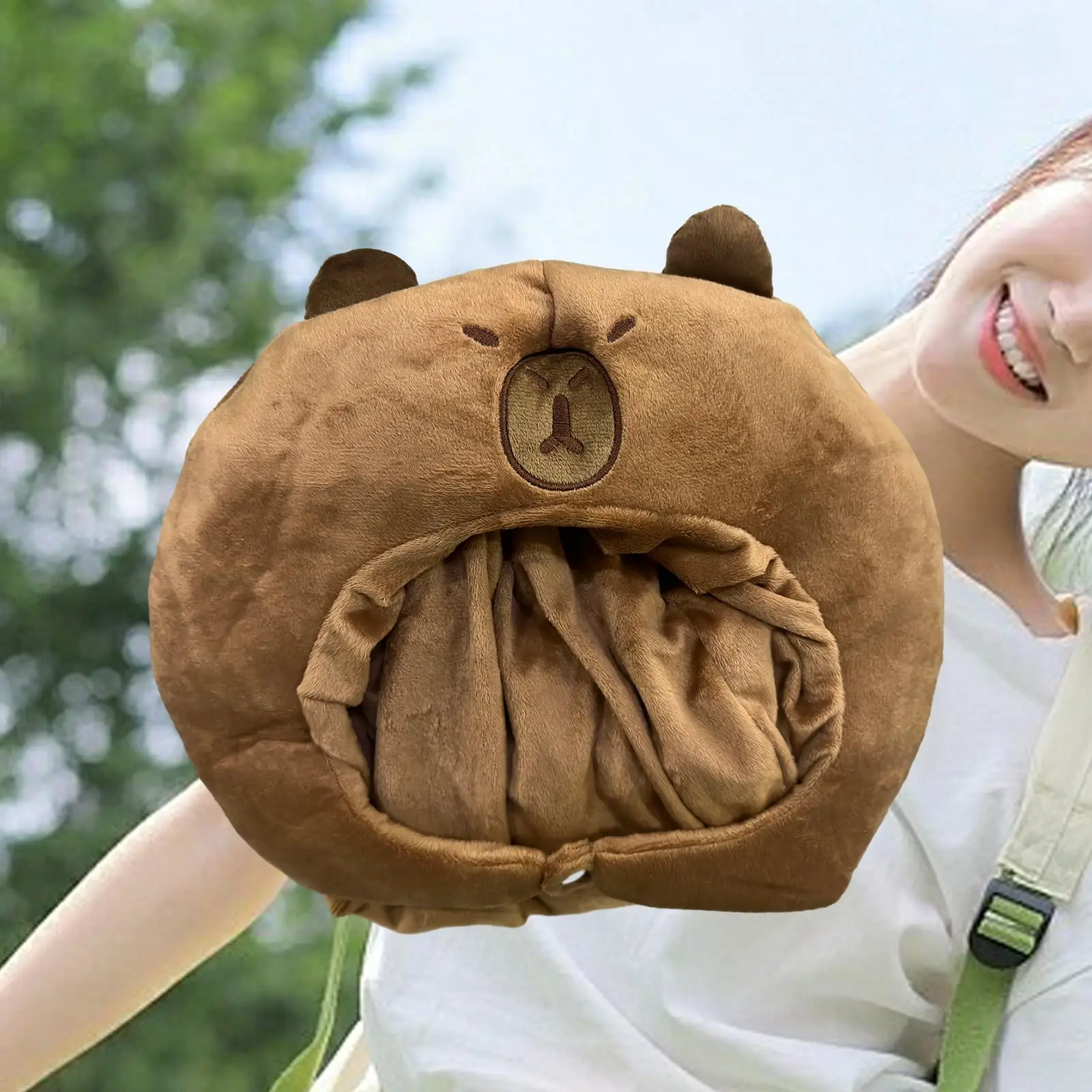 Plush Headgear Decor Cartoon Capybara Headdress Dress up Hat for Festival Cosplay Night Clubs Masquerade Stage Performances