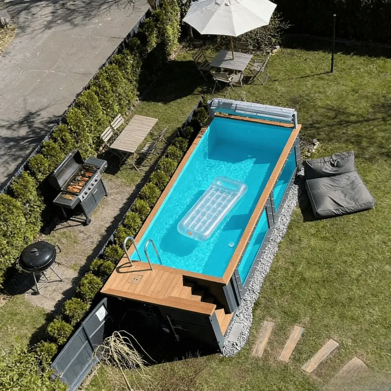 20ft Shipping Container Swimming Pool Industrial Steel with Ground Style Design