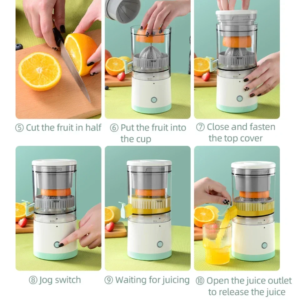 Juicer listrik portabel pengisian USB jeruk Lemon Blender buah Mini rumah tangga pemeras jus Mixer jeruk Juicer untuk perjalanan