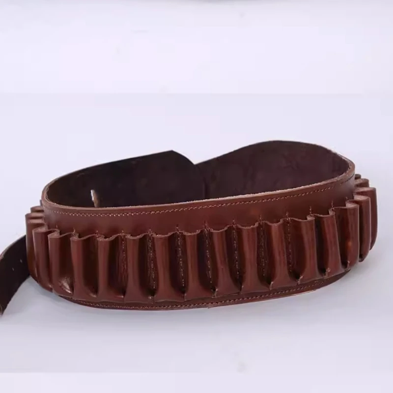 Tactical 25-magazine Leather Belt Pouch, Designed for Outdoor Hunting, CS Gaming, and Military Memorabilia Collections