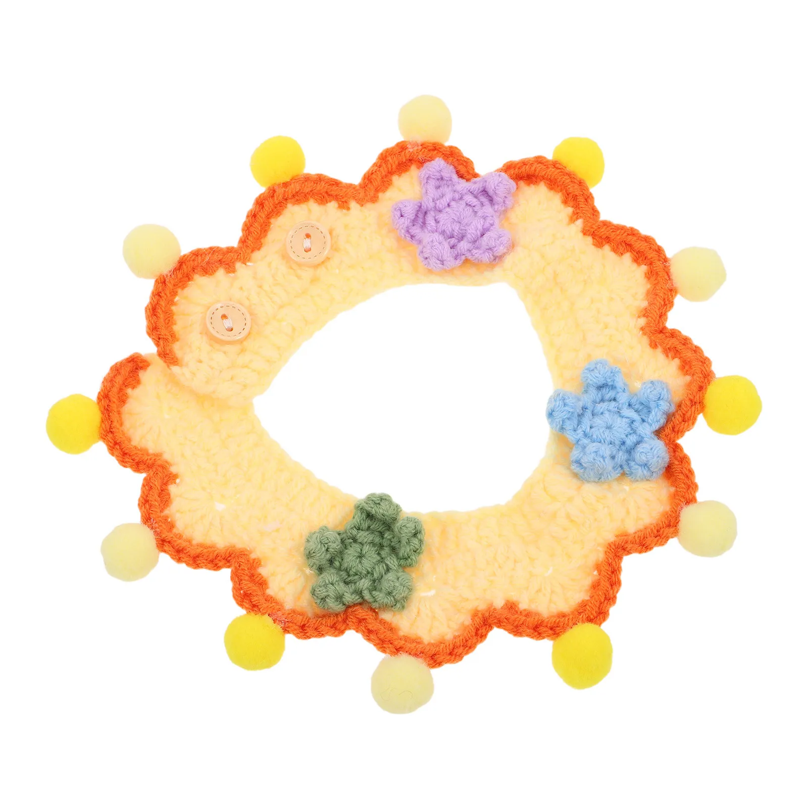 

2Pcs Knitted Pet Collar Adjustable Small Dog Collar Cute Neck Decoration for Puppies Kittens Puppy Collars for Small Dogs