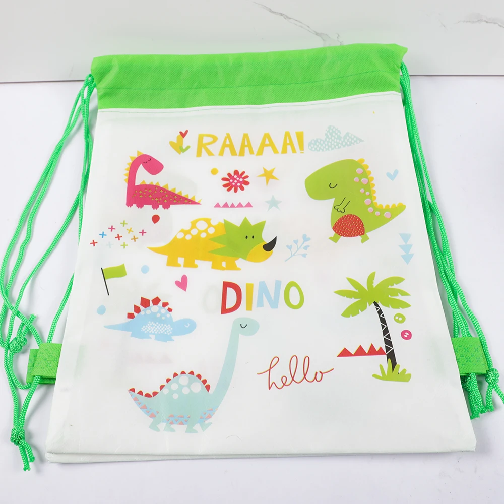 4/8/12Pcs Dinosaur Theme Party Drawstring Bags School Backpack Toy Storage Bag for Kids Birthday Baby Shower Party Favors Decor