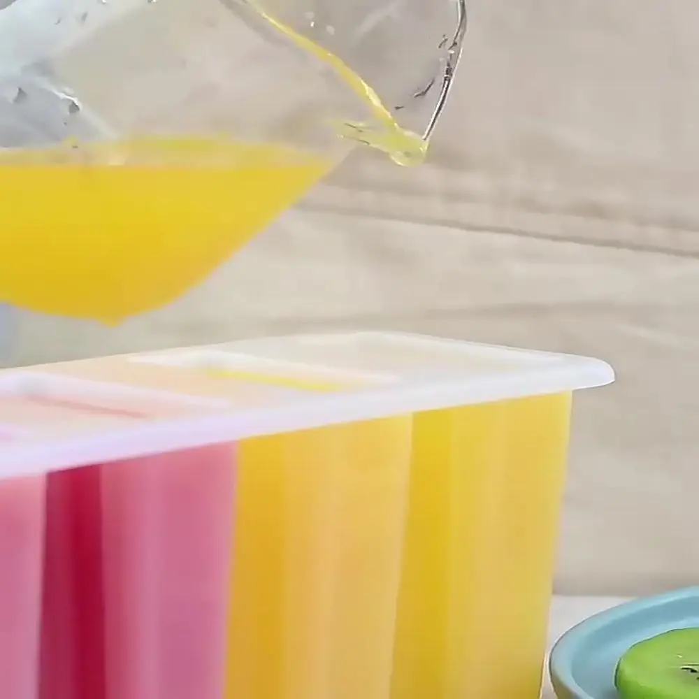 4-звеньевая форма для старого мороженого с крышкой, домашнее мороженое из семян мунг, домашнее мороженое, мороженое