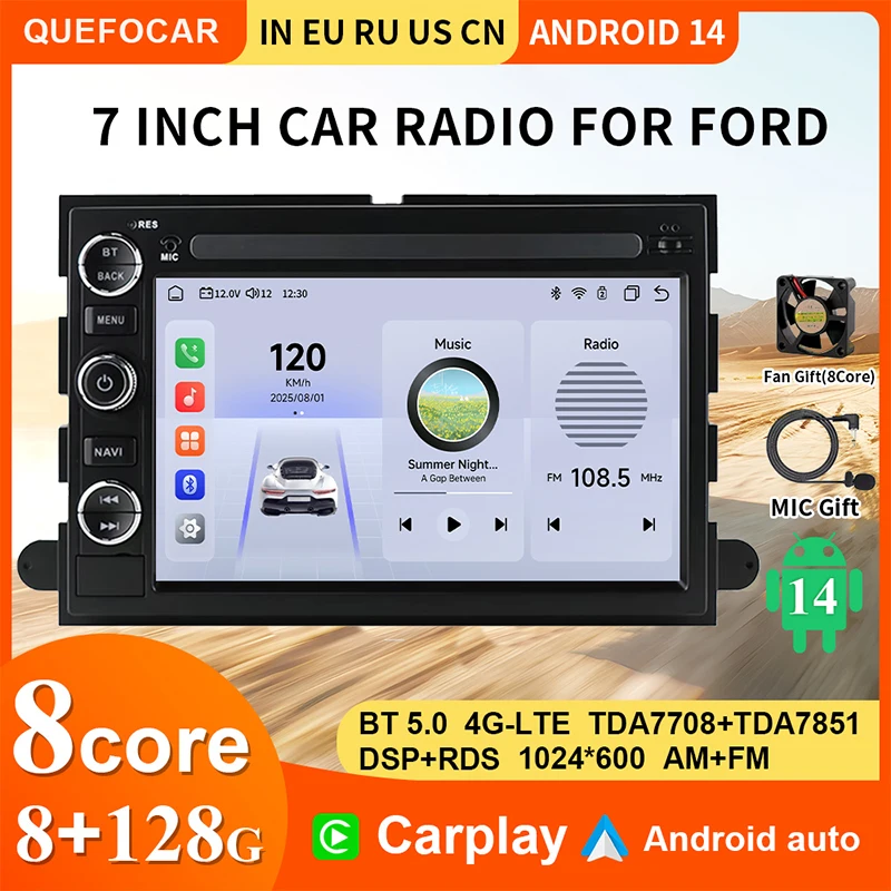 2din Android Autoradio for Ford F150 F250 F350 Mercury Lincoln Taurus Explorer car radio multimedia video player GPS CarPlay 4G