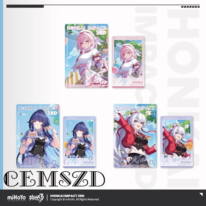 [Genuine] Game Honkai Impact 3RD Elysia Kiana 9th Anniversary Instant Camera & Flash Cards Mei Anime & Cartoon Collectibles